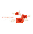 3d realistic flying mail envelope with wings vector image vector image