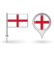 english pin icon and map pointer flag vector image