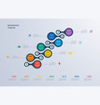 infographics timeline template for 7 steps vector image