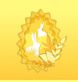 paper art carve of rabbit in the grass vector image