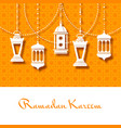 arabic lanterns background for ramadan kareem vector image