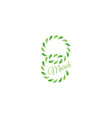isolated green color number eight leaves vector image