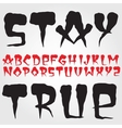 old school hardcore font vector image vector image