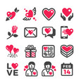 valentine icon set vector image vector image