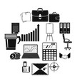 business and office work icons set simple style vector image