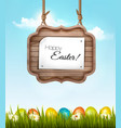 happy easter background with colorful eggs vector image