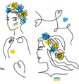 head in flowers pattern one continuous vector image vector image