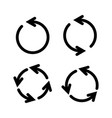 set black circle arrows icons vector image vector image