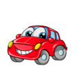 red car mascot cartoon isolated on white vector image vector image