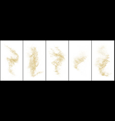 set of gold glitter texture isolated on white vector image vector image
