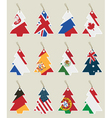 christmas tree flag tags vector image