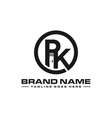 house logo with letter rk vector image vector image