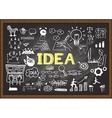 idea on chalkboard vector image vector image