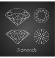 sketchy chalk-drawn diamond icons vector image