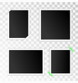 set empty photo frames with adhesive tape vector image