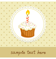 cupcake with candle vector image vector image