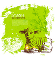 vintage easter background with hand drawn sketch vector image vector image