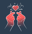 korean love sign gesture vector image vector image