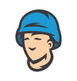 peacemaker in blue helmet cartoon vector image