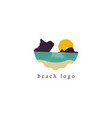 beach logo on white background vector image vector image