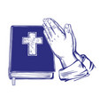 praying hands bible gospel doctrine vector image vector image