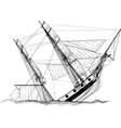sailing ship wreck vector image vector image