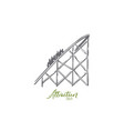 attraction rollercoaster fun ride amusement vector image vector image
