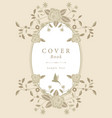 book cover with decorative embroidery frame vector image vector image