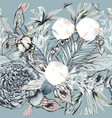 fashion seamless textile pattern with white peony vector image vector image