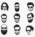 man hairstyles silhouettes vector image