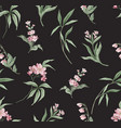 seamless pattern with pink flowers vector image vector image