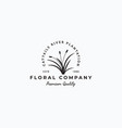 vintage cattails and grass logo design vector image