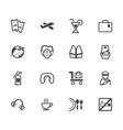 air aboard element black icon set on white bg vector image