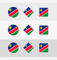 namibia flag icons set vector image