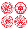 polish folk art mandala design set vector image vector image