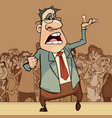 cartoon man in a suit and glasses emotionally vector image vector image