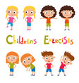 set of different girls in exercises poses vector image
