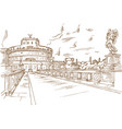 castel santangelo hand draw rome vector image