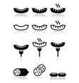 sausage grilled or with for icons set vector image vector image