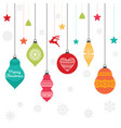 a set of christmas balls with ornaments vector image