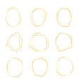 set gold geometric luxury frames border vector image vector image