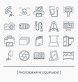 collection of photography equipment icons vector image