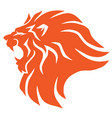 Red lion head angry roaring logo icon Royalty Free Vector