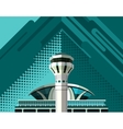 airport building poster vector image vector image