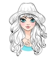 beautiful fashion girl in hat vector image vector image