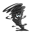 cartoon tornado funnel with cloud of dust vector image vector image