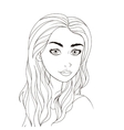 pattern for coloring book beautiful girl vector image vector image