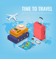 travel equipment in isometric style vector image