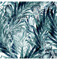tropical pattern with green palm leaves vector image vector image