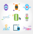 wearable device flat design icon set vector image